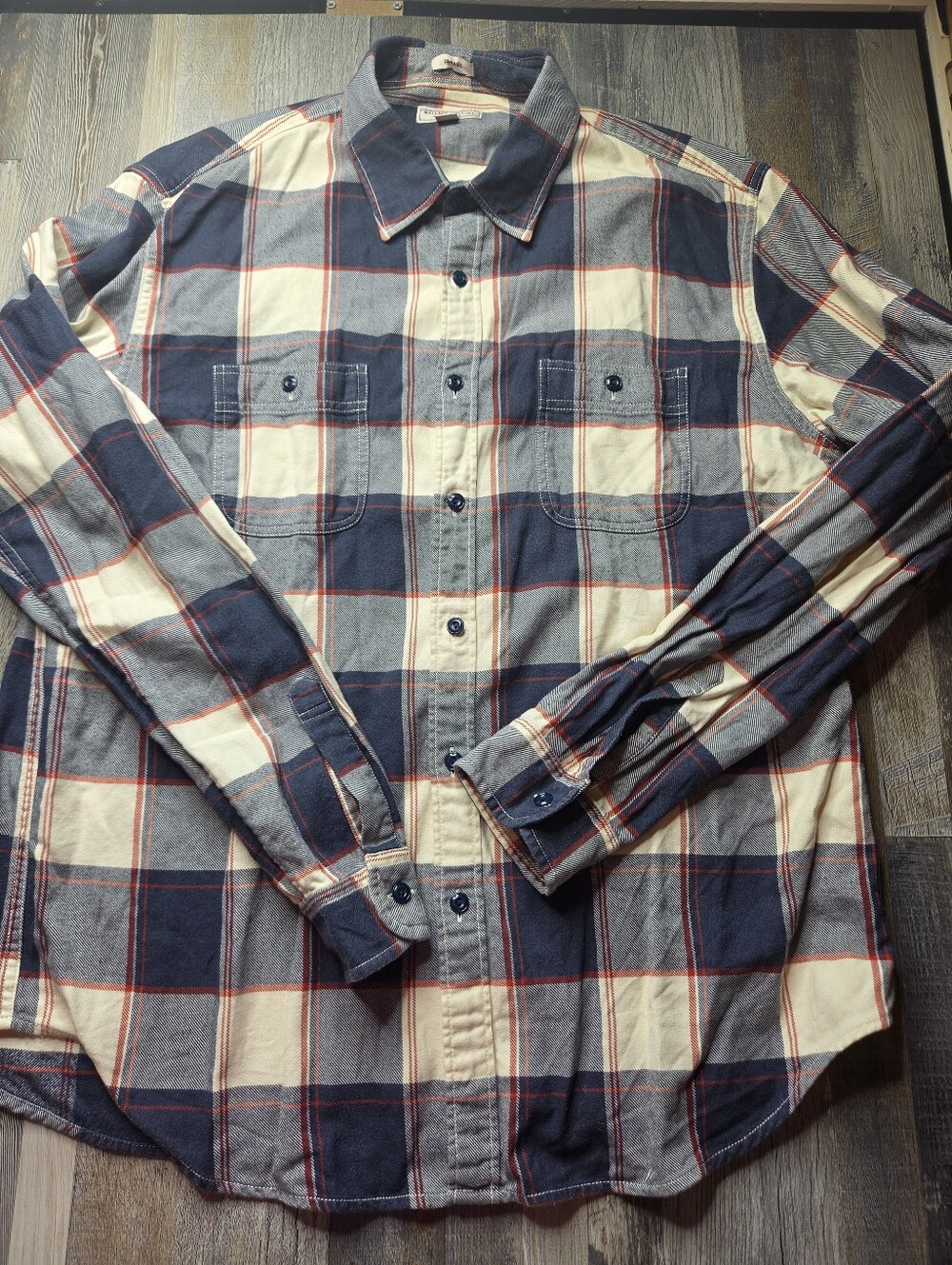 Wallace & Barnes Men's XL Plaid Button Down Shirt